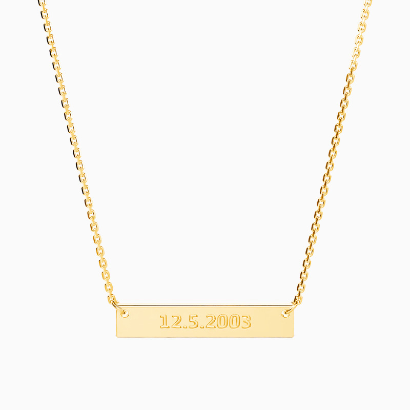 "Token of Our Years" Engravable Bar Necklace
