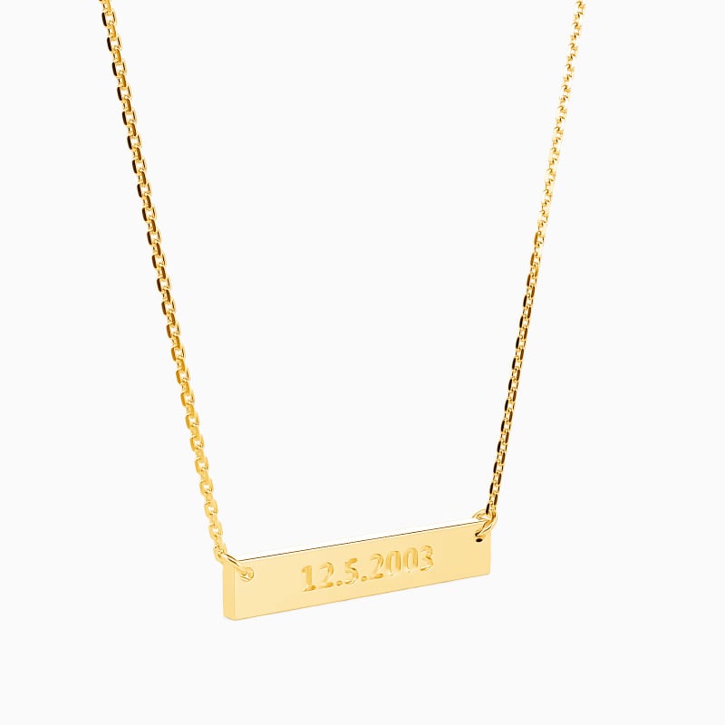 "Token of Our Years" Engravable Bar Necklace