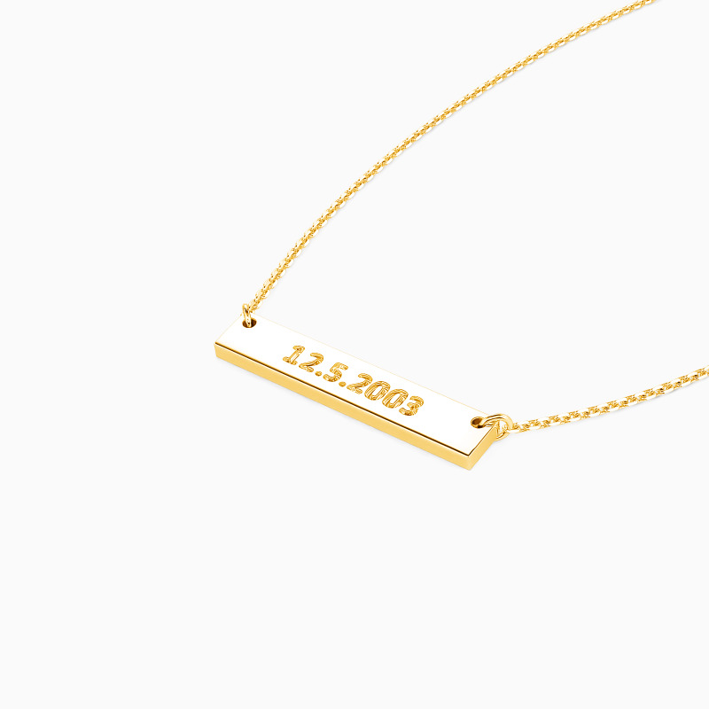 "Token of Our Years" Engravable Bar Necklace