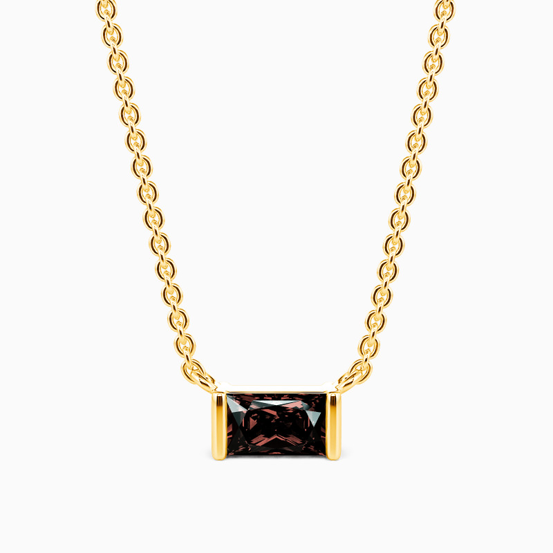 「美しくきらめく」バゲットカット 一粒 ネックレス 0.5ct 45cm