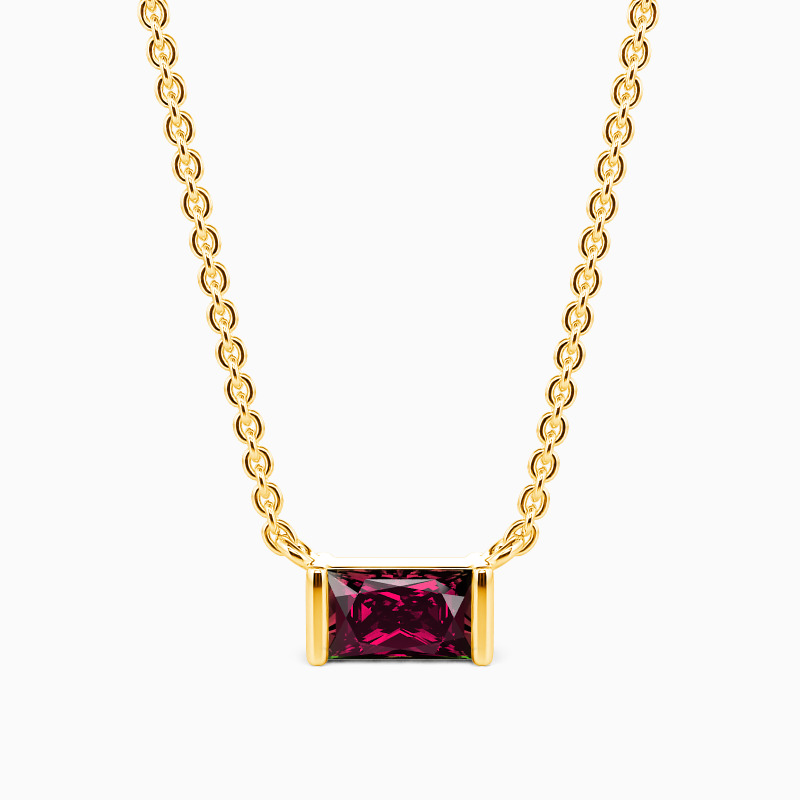「美しくきらめく」バゲットカット 一粒 ネックレス 0.5ct 45cm