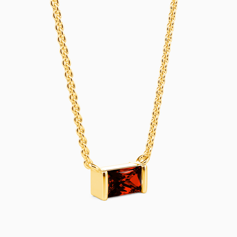 "The Glimmer In My Heart" Baguette Cut Necklace