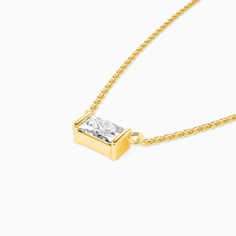 "The Glimmer In My Heart" Baguette Cut Necklace