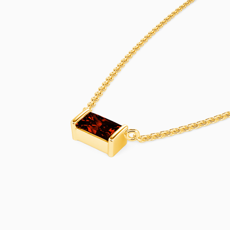 "The Glimmer In My Heart" Baguette Cut Necklace