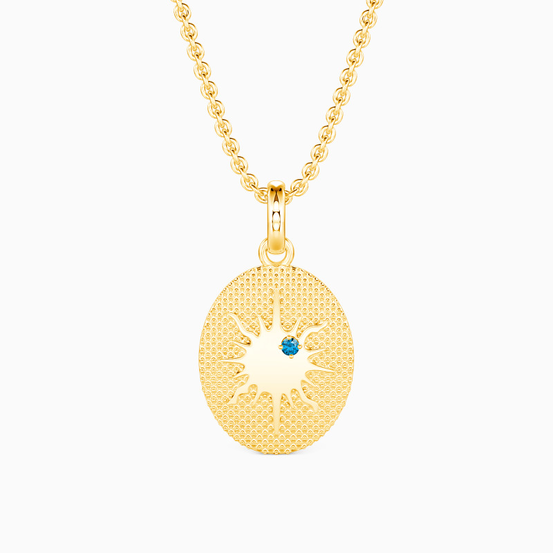 "Let the Sun Shine on Your Soul" Round Cut Necklace