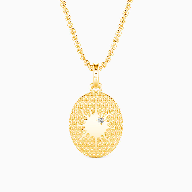 "Let the Sun Shine on Your Soul" Round Cut Necklace