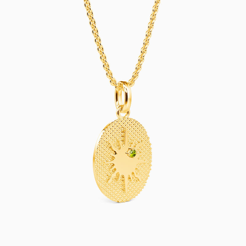 "Let the Sun Shine on Your Soul" Round Cut Necklace
