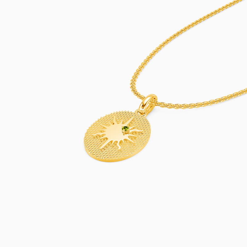 "Let the Sun Shine on Your Soul" Round Cut Necklace