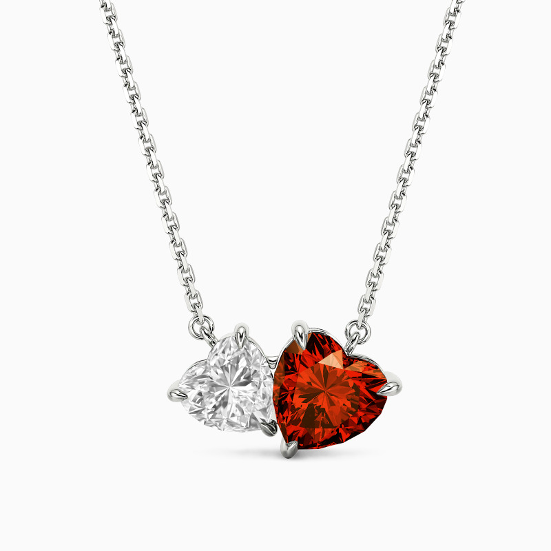 "Love's Echo" Heart Cut Toi Et Moi Necklace