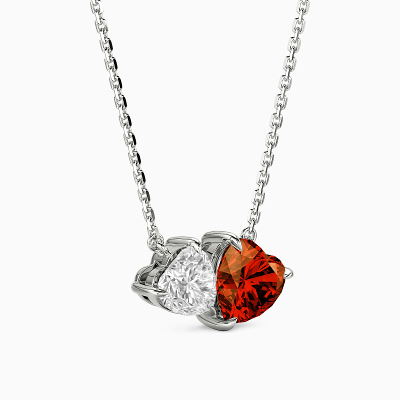 "Love's Echo" Heart Cut Toi Et Moi Necklace