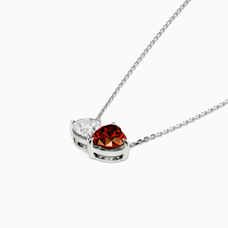 "Love's Echo" Heart Cut Toi Et Moi Necklace