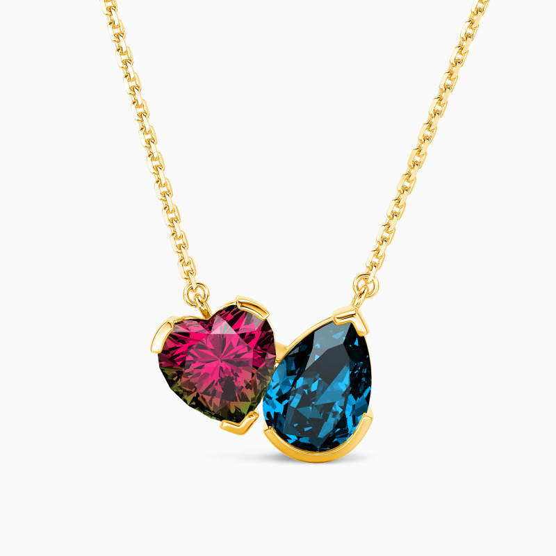 "Two of a Kind" Heart Cut Toi Et Moi Necklace