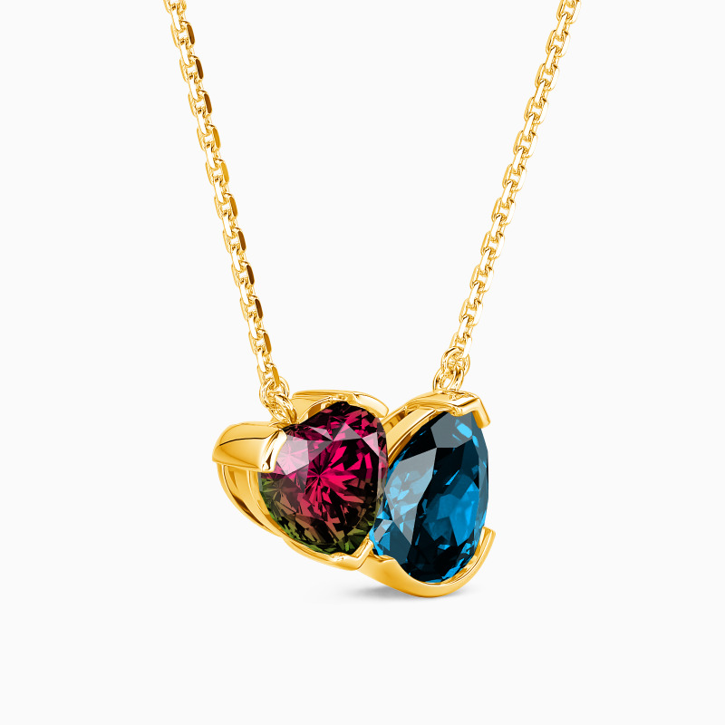 "Two of a Kind" Heart Cut Toi Et Moi Necklace