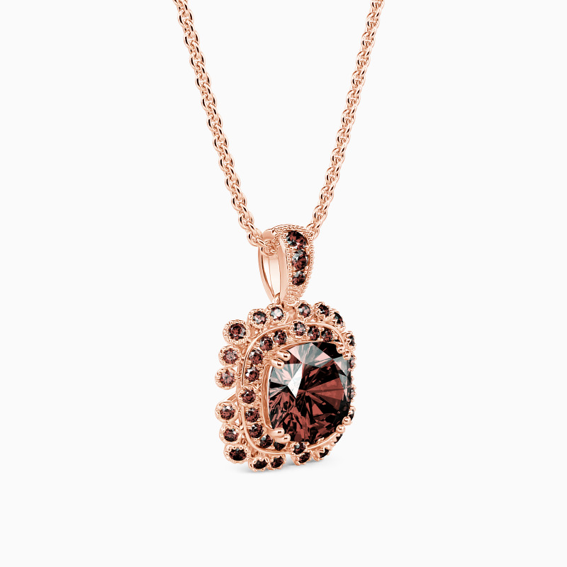 "To Meet The Best" Cushion Cut Halo Necklace