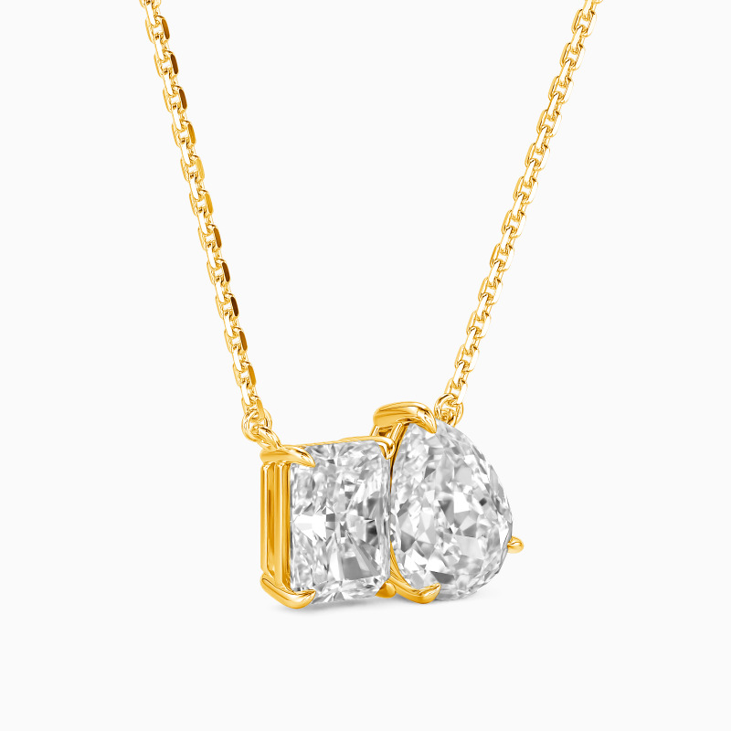 "Pair Poem" Radiant Cut Toi Et Moi Necklace