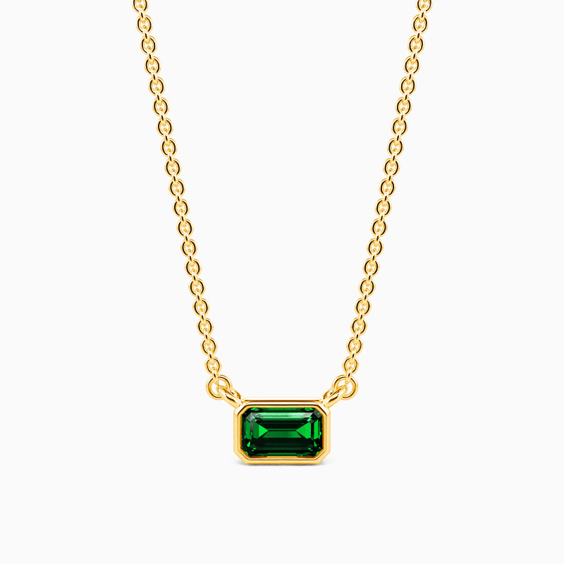 "Silent Poem" Emerald Cut Necklace