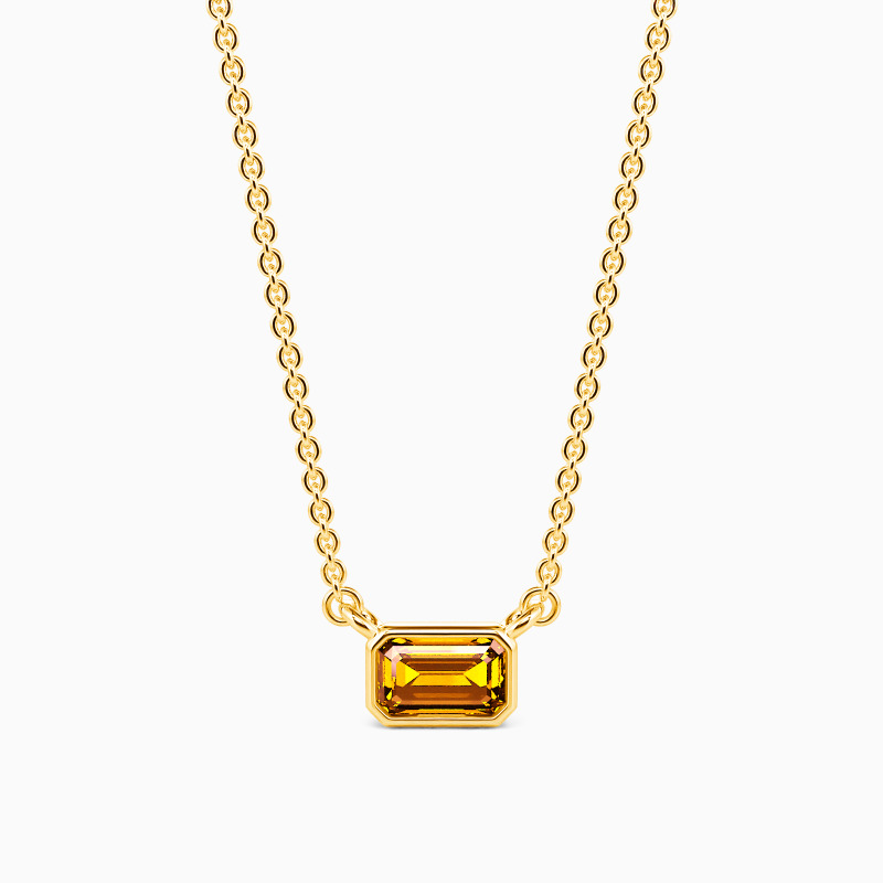 "Silent Poem" Emerald Cut Necklace