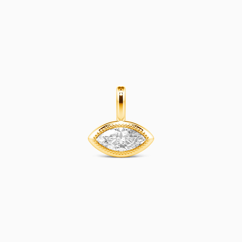 "The Kept Gaze" Marquise Cut Milgrain Bezel Charm