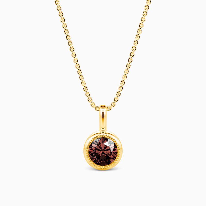 "Solen" 0,3 ct Rundschliff Kette mit Zargenfassung