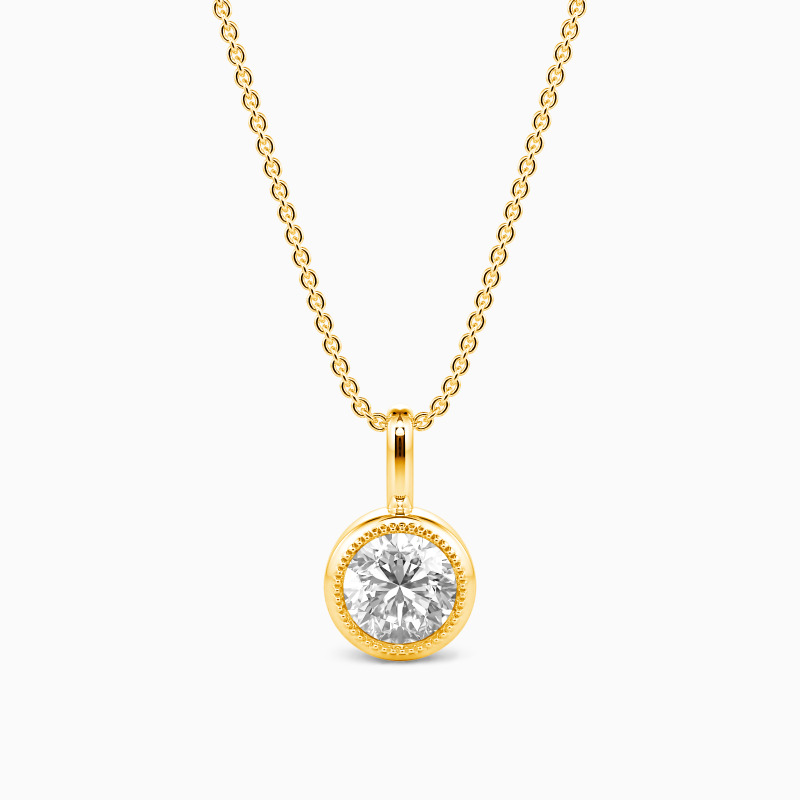 "Solen" 0,3 ct Rundschliff Kette mit Zargenfassung