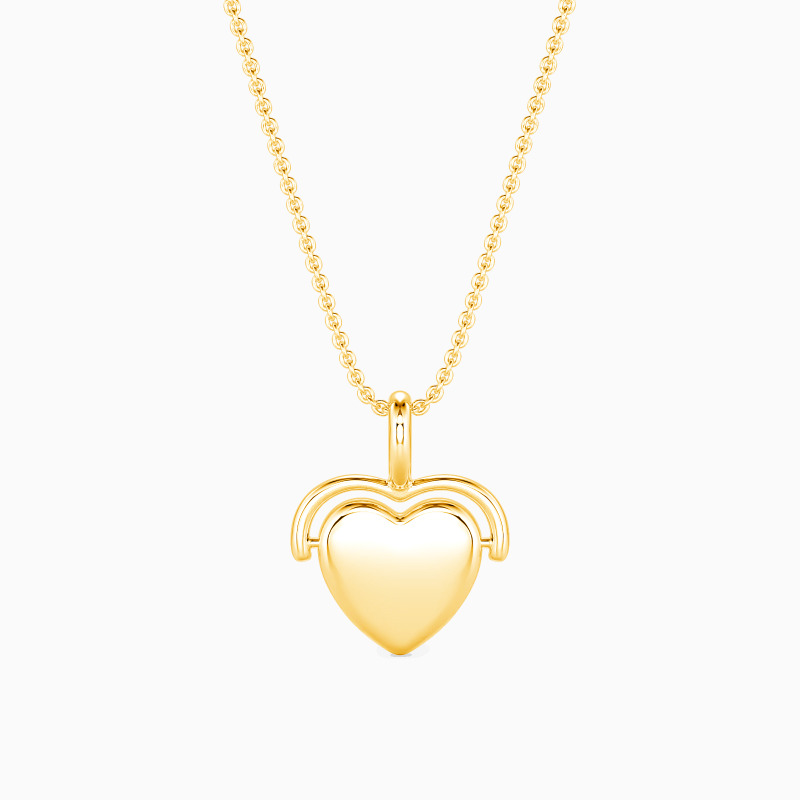 "Le cœur qui revient" Collier pendentif cœur rotatif