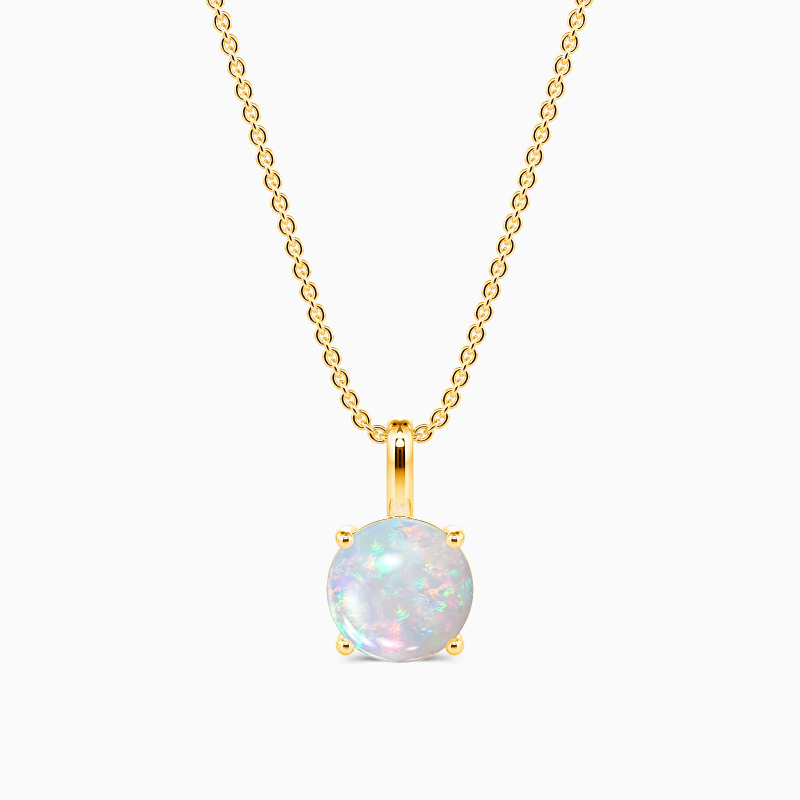 "Where the Light Lingers" Round Cut Opal Necklace