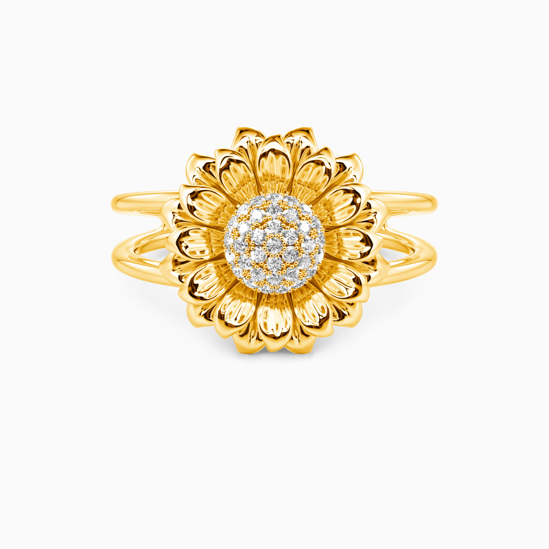 "Be Bright Sunny" Sunflower Ring