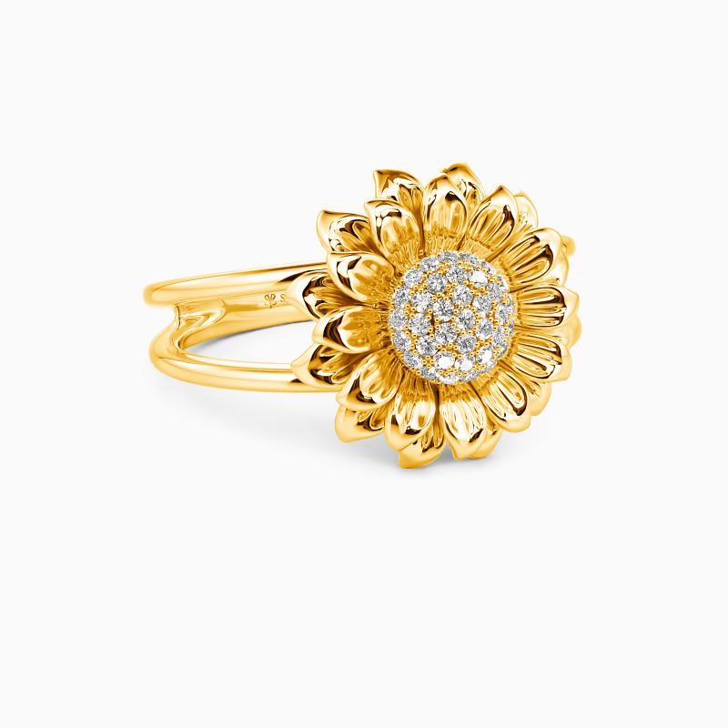 "Be Bright Sunny" Sunflower Ring