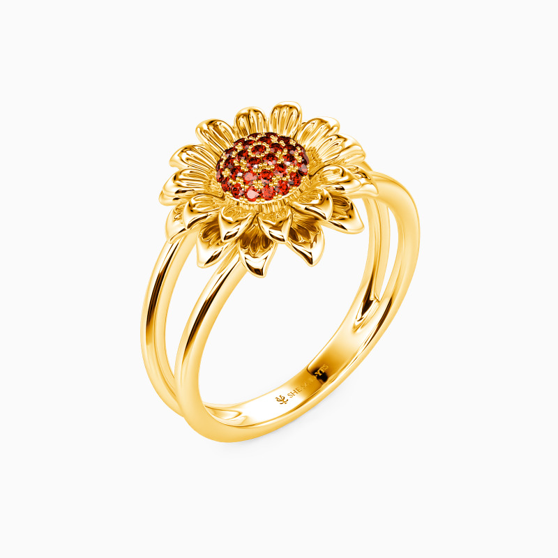 "Be Bright Sunny" Sunflower Ring