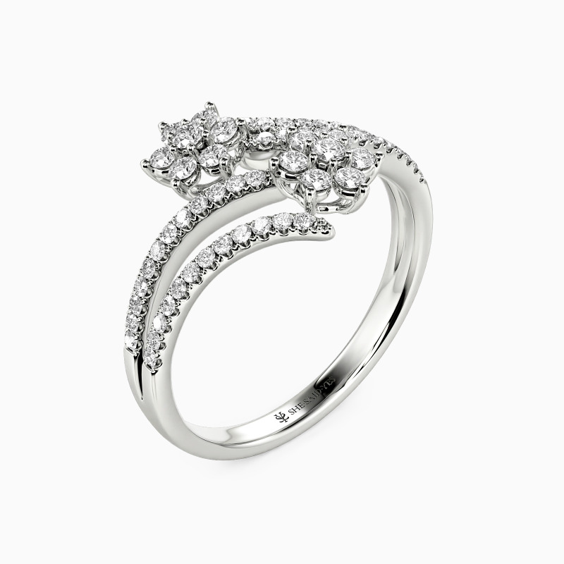 "Swaying Flower" Classic Wedding Ring