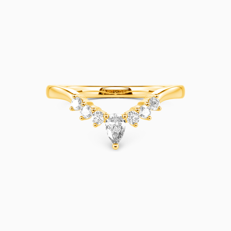 "Eternal Vow" Cluster Curved Wedding Ring