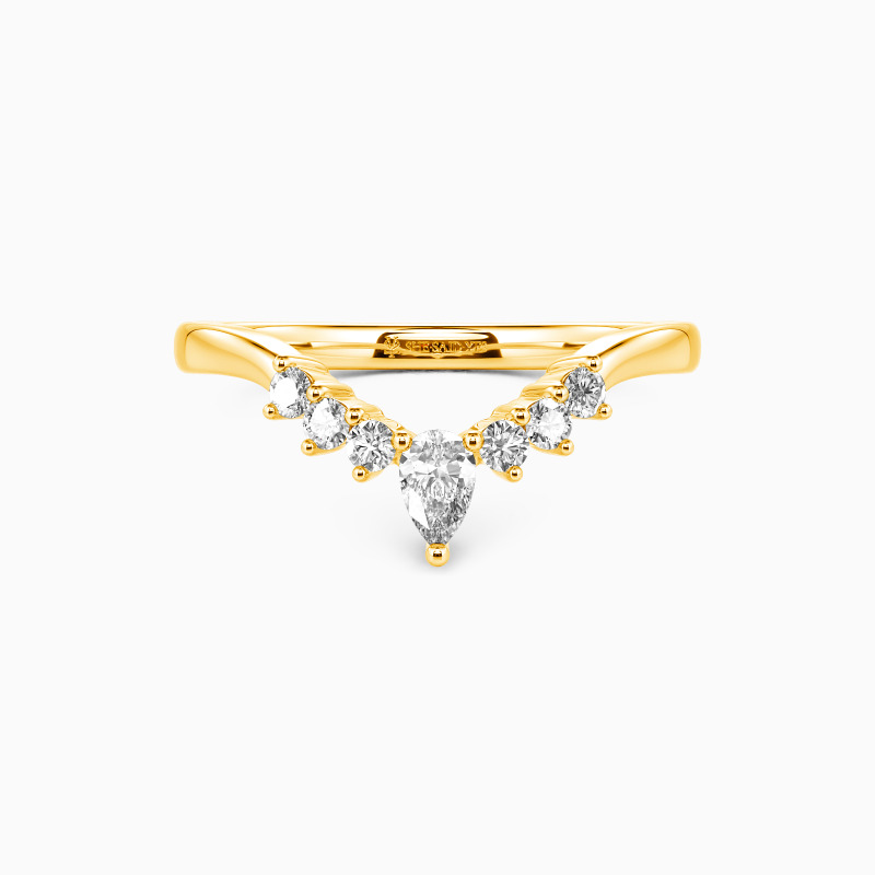 "Eternal Vow" Cluster Curved Wedding Ring