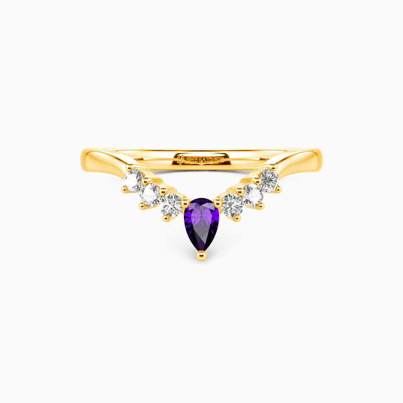 "Eternal Vow" Cluster Curved Wedding Ring
