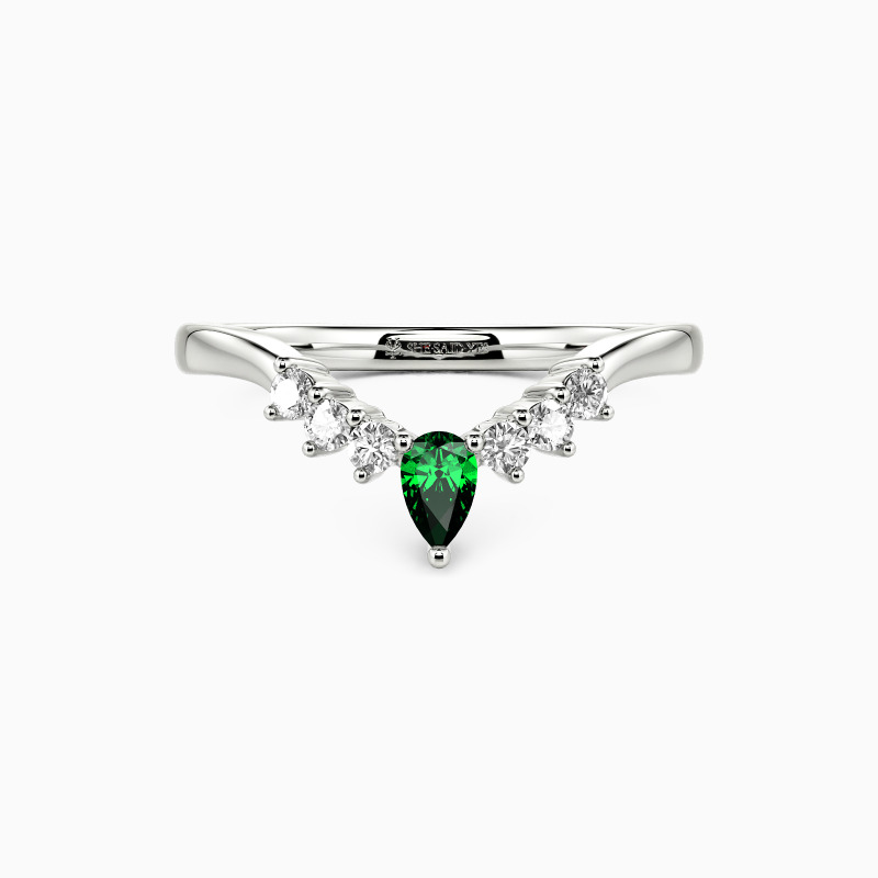 "Eternal Vow" Cluster Curved Wedding Ring