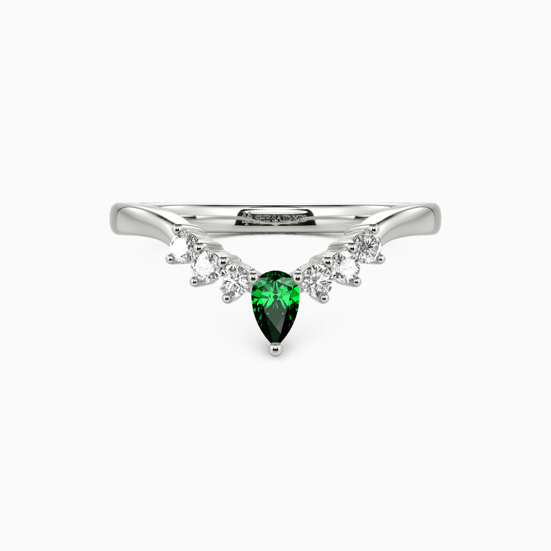 "Eternal Vow" Cluster Curved Wedding Ring