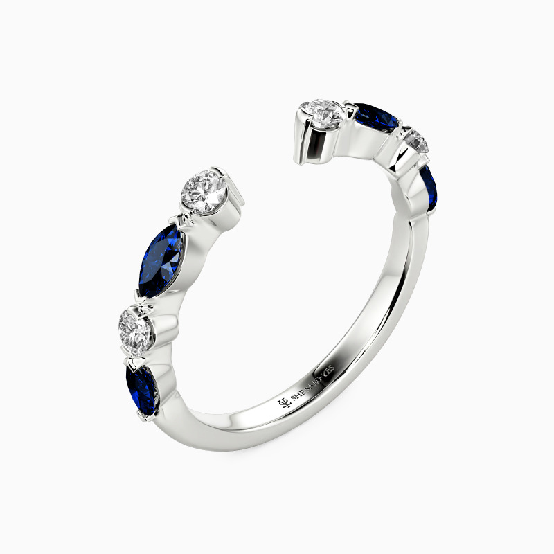 "Union Intemporelle" Alliance ouverte diamants serti clos 1,2 mm