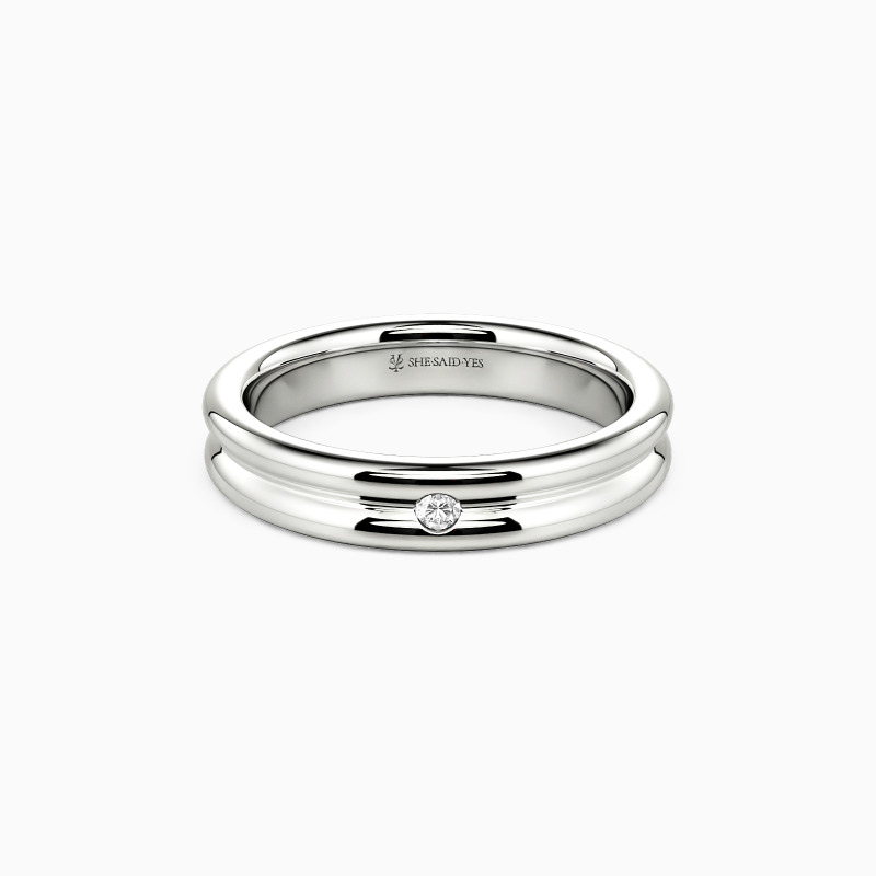 "Silhouettes of Us" Classic Wedding Band