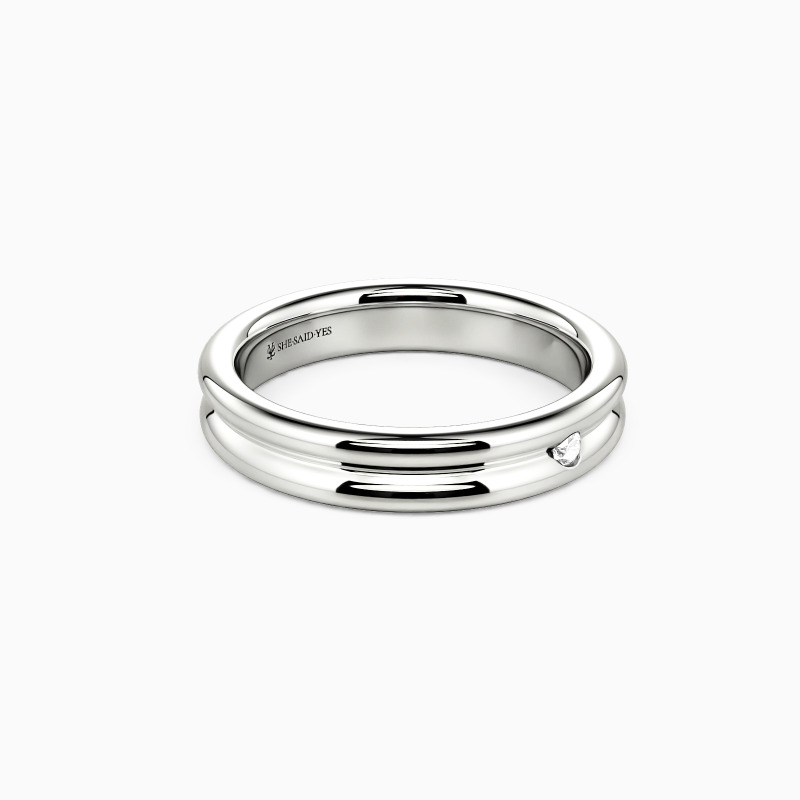 "Silhouettes of Us" Classic Wedding Band