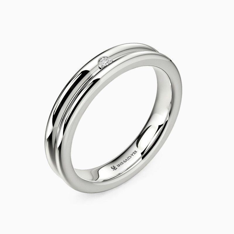 "Silhouettes of Us" Classic Wedding Band
