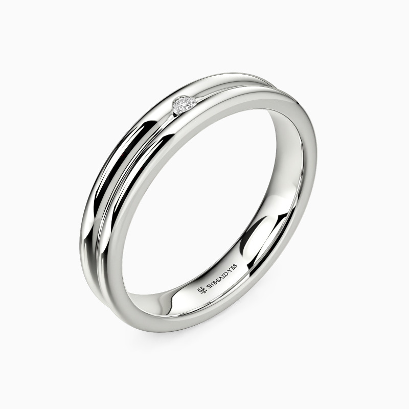"Silhouettes of Us" Men's Wedding Band