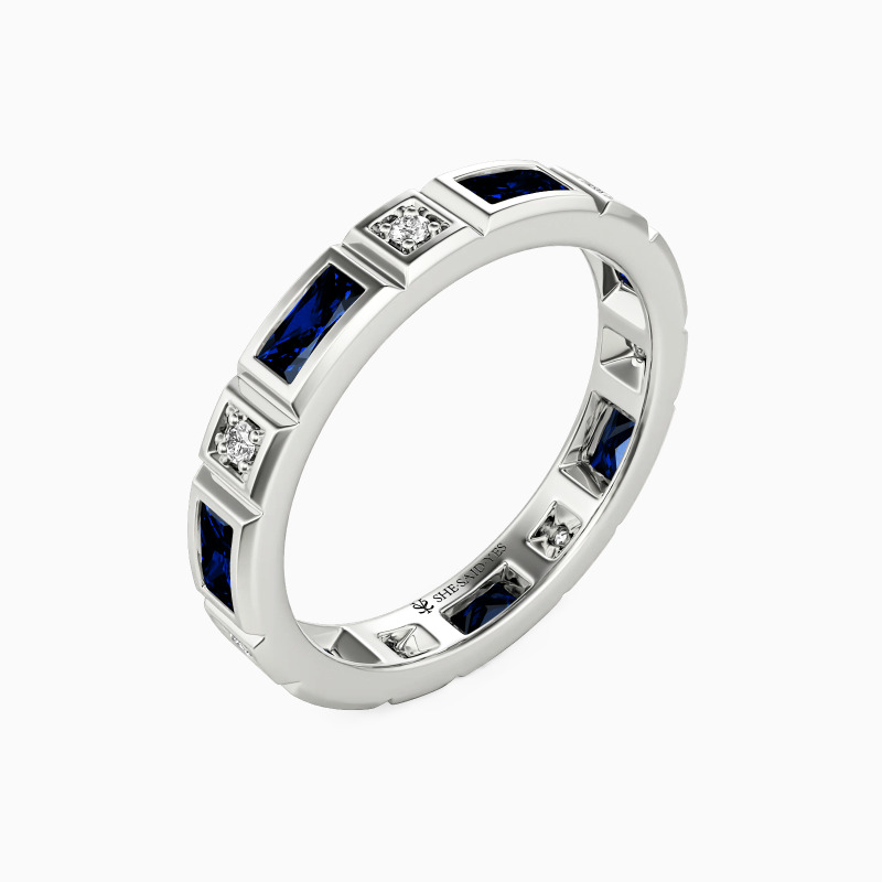 "My Last Belief" Channel Set Men's Wedding Ring