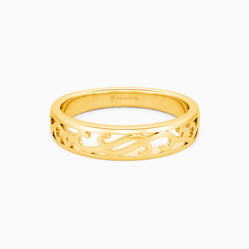 "Carved Love" Men's Wedding Ring