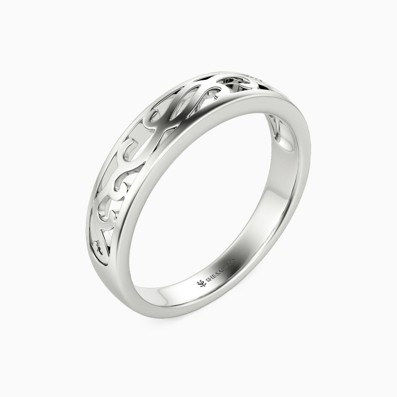 "Carved Love" Men's Wedding Ring