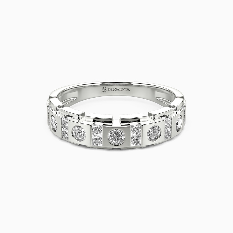"You and Me" Channel Set Men's Wedding Ring