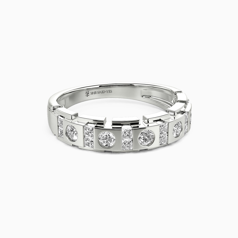 "You And Me" Channel Set Men's Wedding Ring