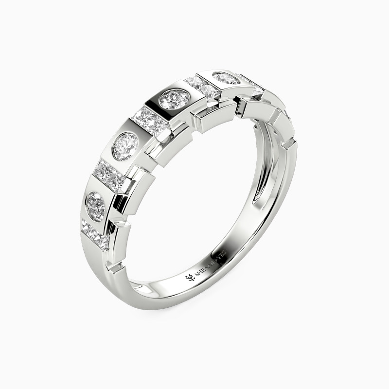 "You And Me" Channel Set Men's Wedding Ring