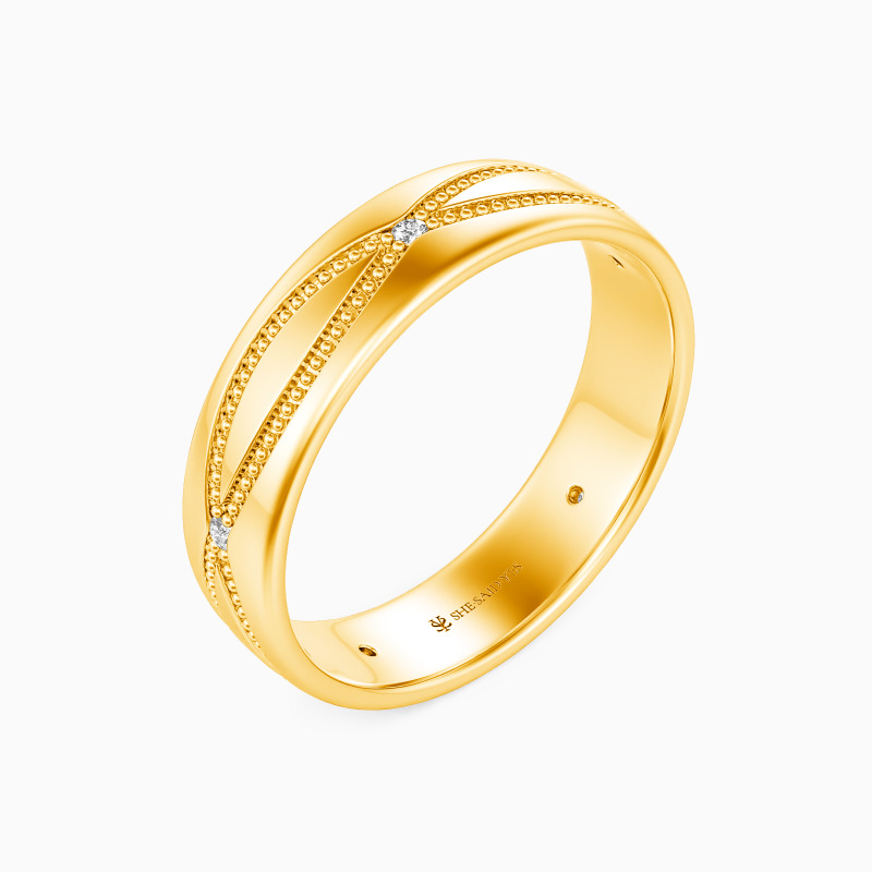 "Promise For Future " Wave Pattern Men's Wedding Ring