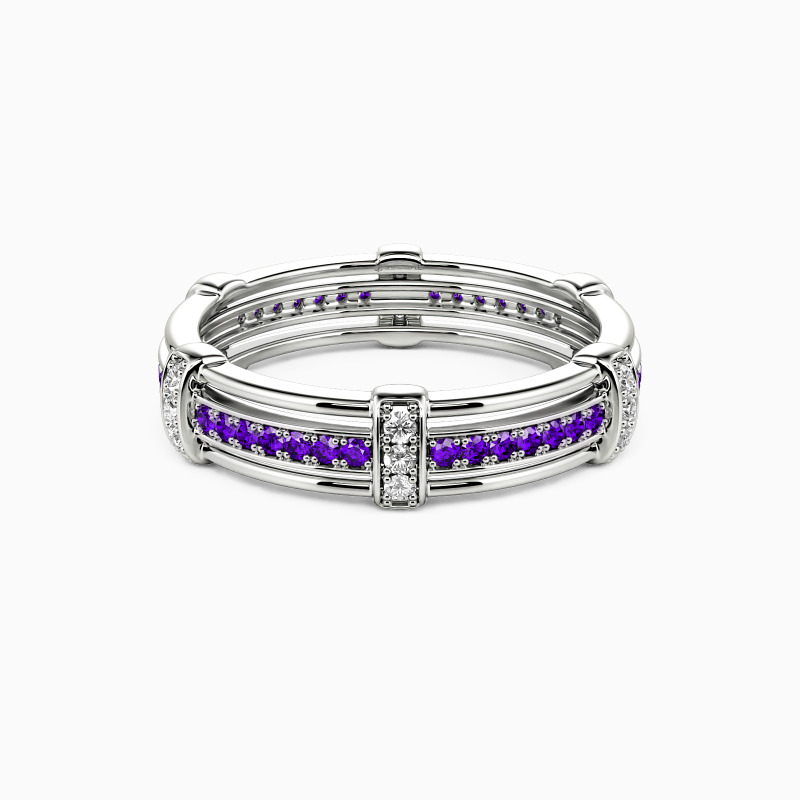 "Love Knot" Pave Set Men's Wedding Ring