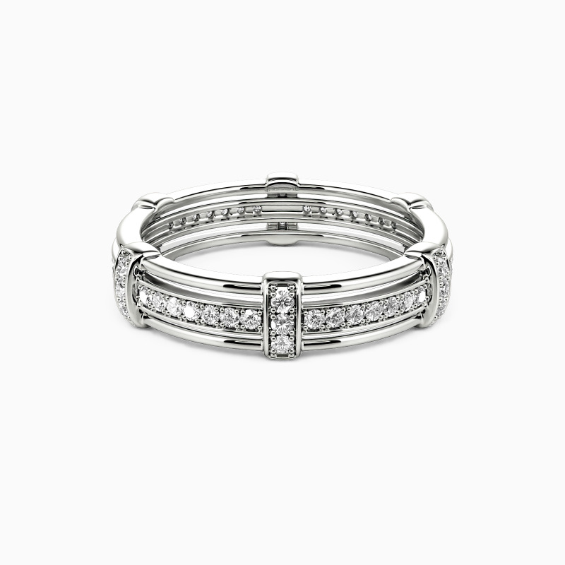 "Love Knot" Pave Set Men's Wedding Ring