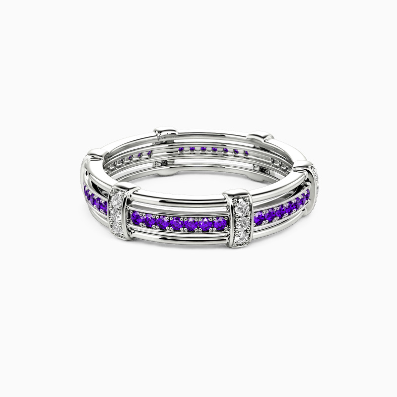 "Love Knot" Pave Set Men's Wedding Ring